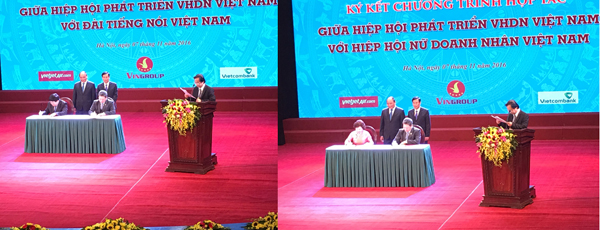 Lễ ký kết chương trình hợp tác giữa Hiệp hội Phát triển Văn hóa Doanh nghiệp Việt Nam với Đài Tiếng nói Việt Nam và Hiệp hội nữ doanh nhân Việt Nam