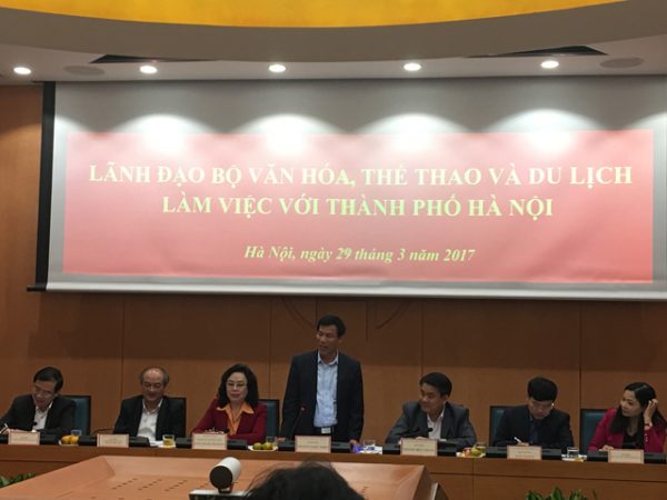 Bộ trưởng Bộ VH, TT & DL Nguyễn Ngọc Thiện kết luận tại buổi làm việc