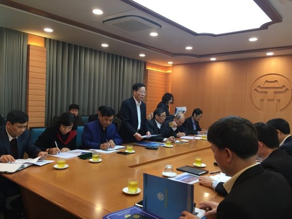 Phó GĐ Sở VH&TT Hà Nội ông Trương Minh Tiến phát biểu tại buổi họp chiều 9/3