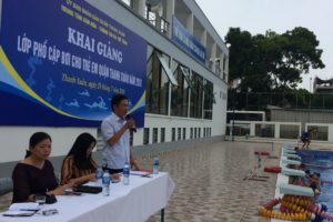 Quận Thanh Xuân: khai mạc lớp phổ cập bơi và phòng, chống đuối nước