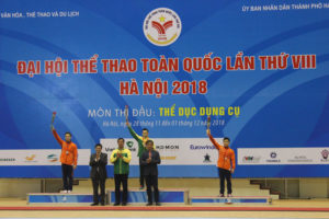 Đại hội TDTT toàn quốc- Ngày thi đấu thứ hai Môn thể dục dụng cụ: Hà Nội giành 2 HCB, 2 HCĐ