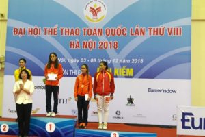 Ngày thi đấu đầu tiên môn Đấu kiếm: Hà Nội giành HCV nội dung cá nhân nữ kiếm chém