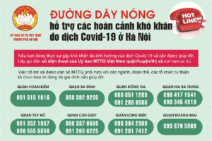 Số điện thoại đường dây nóng hỗ trợ các hoàn cảnh khó khăn do dịch Covid-19 tại Hà Nội