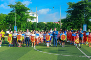 Mê Linh khai mạc Giải Bóng đá nhi đồng huyện năm 2023