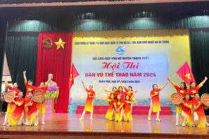 Hội thi dân vũ thể thao huyện Thạch Thất năm 2024 diễn ra sôi động