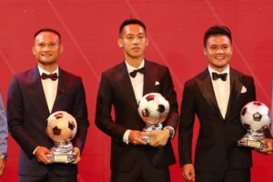 Cầu thủ Hà Nội FC Đỗ Hùng Dũng giành danh hiệu Quả bóng vàng Việt Nam 2019