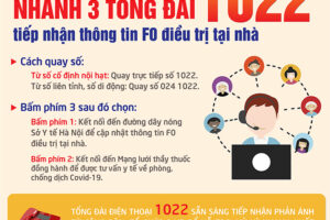 Hà Nội mở rộng Nhánh 3 Tổng đài điện thoại 1022 tiếp nhận thông tin liên quan đến F0 điều trị tại nhà