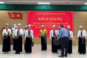 Tập huấn cồng chiêng trong đồng bào dân tộc thiểu số huyện Quốc Oai