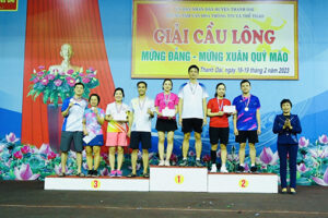 226 vận động viên tham gia giải Cầu lông huyện Thanh Oai mừng Đảng – mừng Xuân Quý Mão