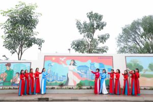 Huyện Thường Tín có thêm 1 công trình tranh tường bích họa và đường hoa