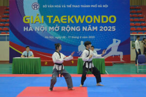 Hơn 600 vận động viên tranh tài Giải Taekwondo Hà Nội mở rộng năm 2025