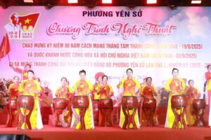 Yên Sở tổ chức văn nghệ chào mừng thành công Đại hội Đảng bộ phường