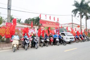 Xã Hòa Phú: Sôi nổi tuyên truyền lưu động về cuộc bầu cử đại biểu Quốc hội khóa XVI và đại biểu HĐND các cấp