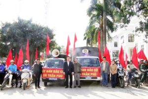 Lan tỏa không khí ngày hội bầu cử trên các tuyến đường xã Trần Phú