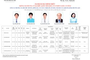 Những người ứng cử Đại biểu Quốc hội khóa XVI ở Đơn vị bầu cử số 2