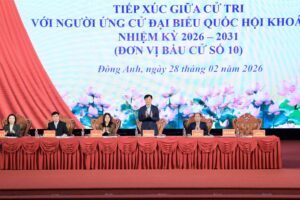 Bí thư Thành ủy Hà Nội Nguyễn Duy Ngọc và các ứng cử viên đại biểu Quốc hội tiếp xúc cử tri, vận động bầu cử