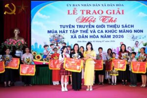 Sôi nổi Hội thi Thiếu nhi tuyên truyền giới thiệu sách; Múa hát tập thể và Ca khúc măng non năm 2026 tại xã Dân Hòa