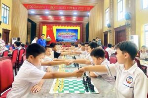 96 kỳ thủ nhí tranh tài sôi nổi tại Giải Cờ vua thanh thiếu nhi xã Thạch Thất